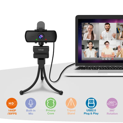 FIFINE 1440p Webcam with Microphone