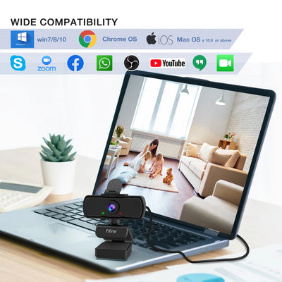 FIFINE 1440p Webcam with Microphone